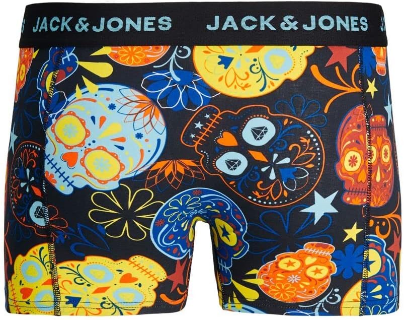 Jack & Jones Junior boys JACSUGAR SKULL TRUNKS 3 PACK. JR Boxer Shorts