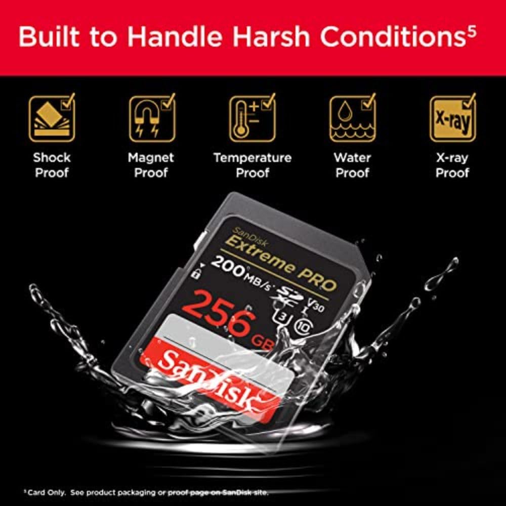 SanDisk Extreme Pro microSD UHS I Card 256GB for 4K Video on Smartphones, Action Cams & Drones 200MB/s Read, 140MB/s Write