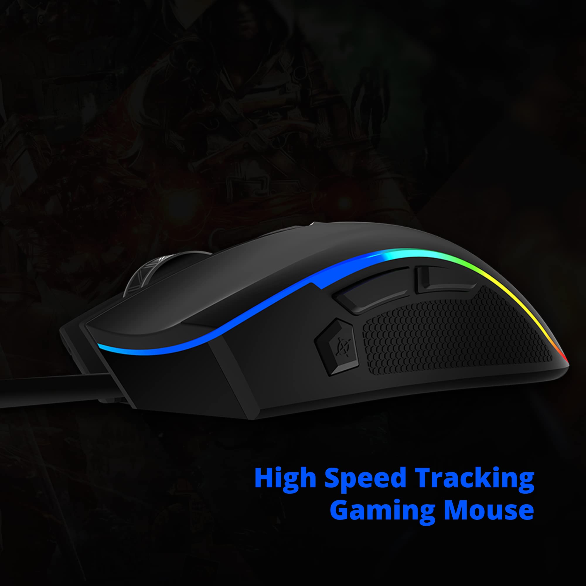 Meetion g3330 - hera rgb tracking gaming mouse (8000 dpi) - for pc & laptop - black