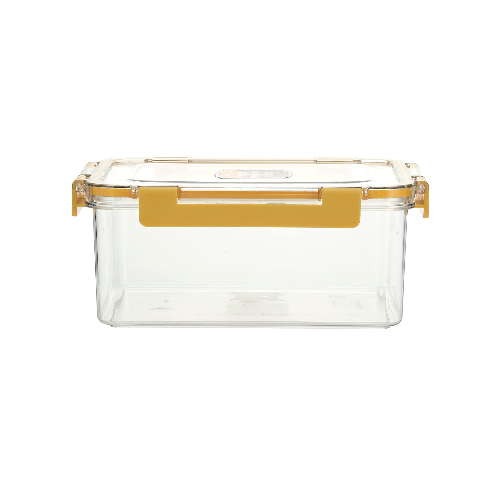 Royalford 3000 ml rectangular airtight container with a lid-rf11253 plastic container with a silicone sealing ring fitted lid transparent, leak-proof and durable design yellow