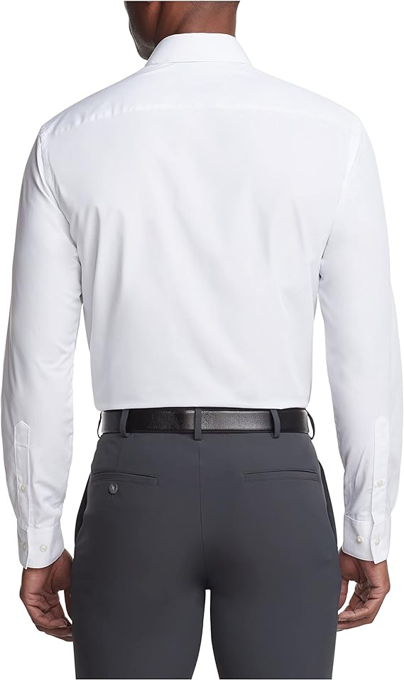 Van Heusen Men's Poplin Regular Fit Solid Point Collar Shirt