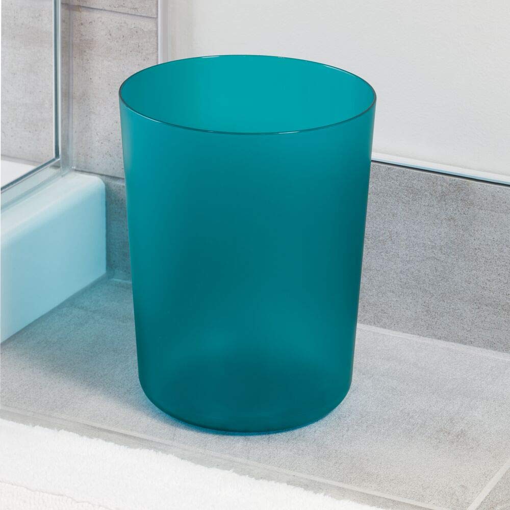 iDesign Finn Compact Round Plastic Trash Can for Bathroom, Bedroom, Home Office, Dorm, 7. 64