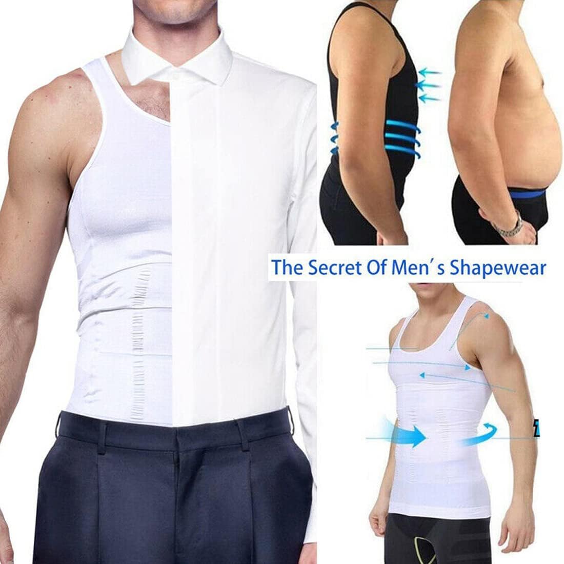 S-Sporting-Goods mens Slimming Underwear Body Shapewear MNS Slim Body Shapewear, Slim N Lift.WHITE.