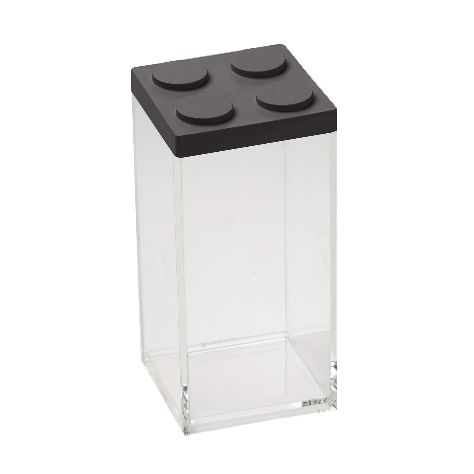 Omada Brick Store Canister, Black, 10 x 10 x 20.5 cm, Capacity 1.5 L