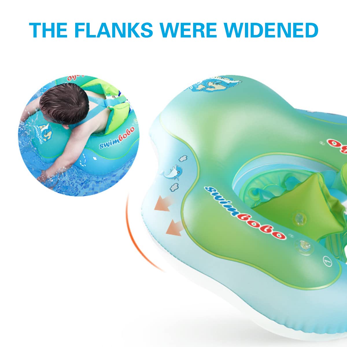 ECVV Inflatable Baby Swimming Float Ring with Safety Support Bottom Toddler Pool Float Swimming Pool Accessories for Age of 3-10 Months