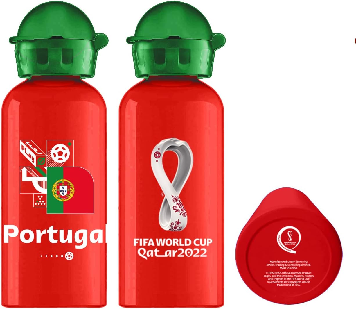 FIFA World Cup Qatar 2022 Graphic Printed Kids Aluminium Bottle Portugal 400ml, RT501003POR