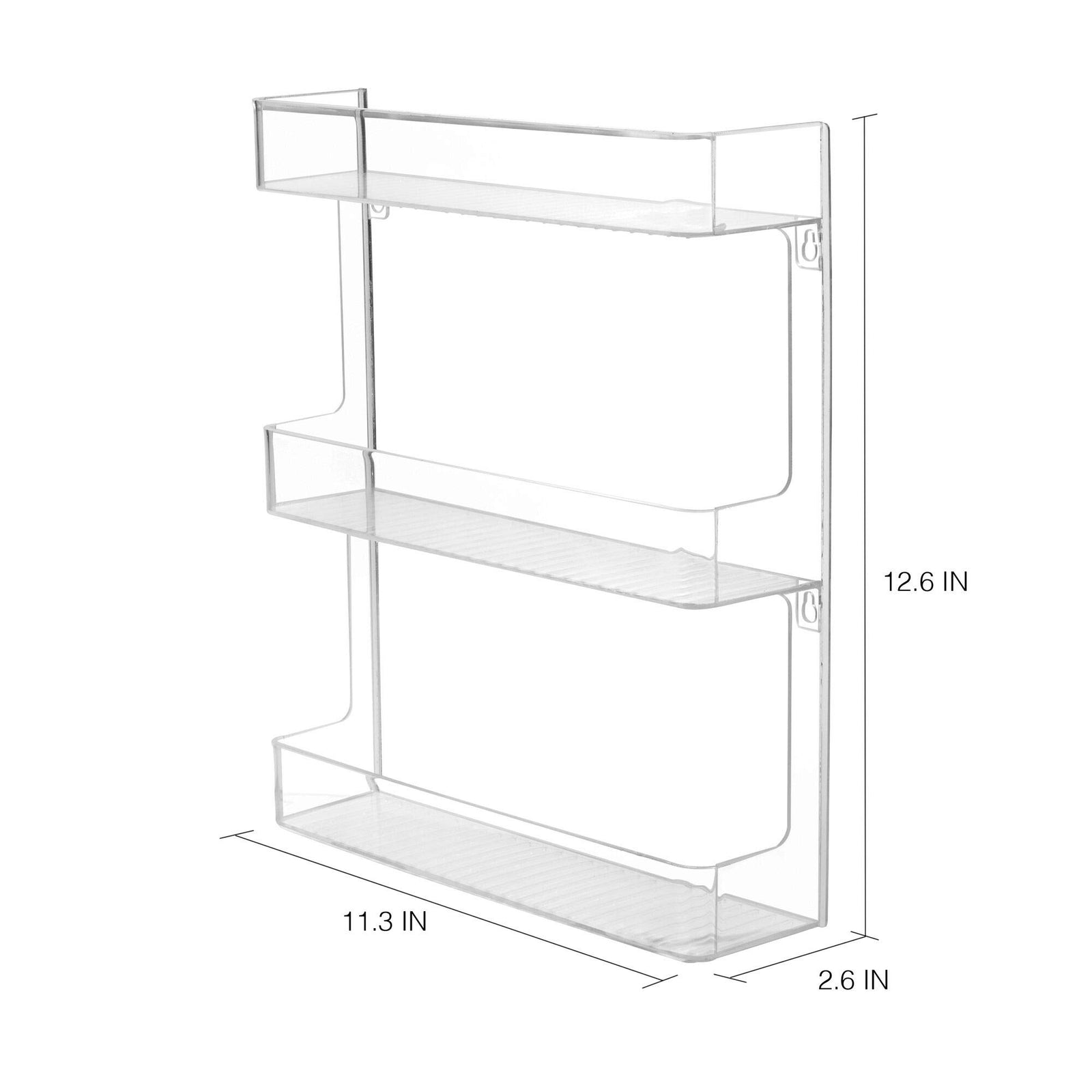 iDesign Linus Plastic Wall Mount Spice Organizer Rack for Spices, Tea, Sauces, and Baking Supplies in your Kitchen or Pantry, Clear