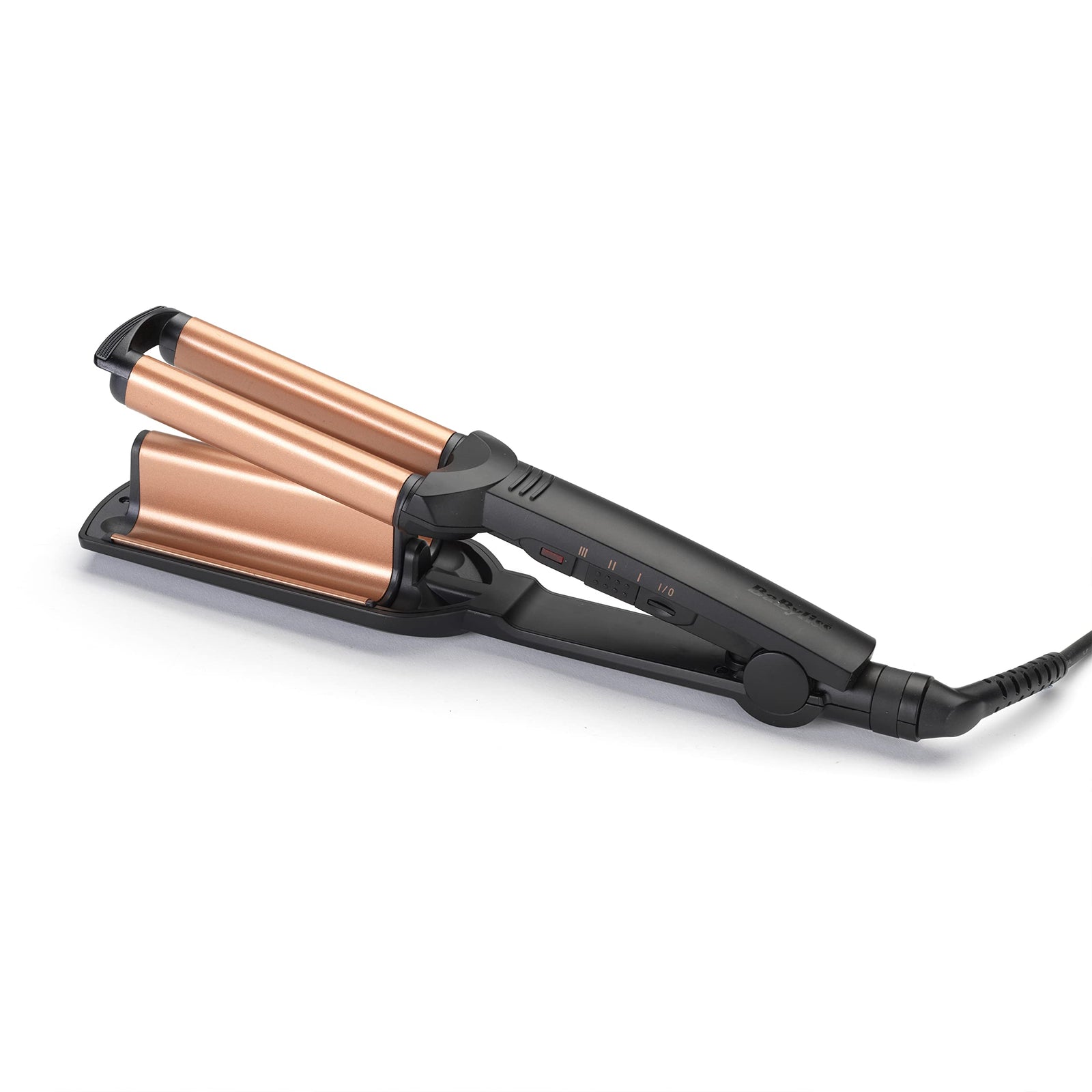 BaByliss Deep Waves Styler, 360-degree Swivel Cord For Ease Of Use, Floating Plates For Even Heat Distribution, Long-lasting Styling Results & Ceramic Heating Technology, 2447CUPSDE (Black)