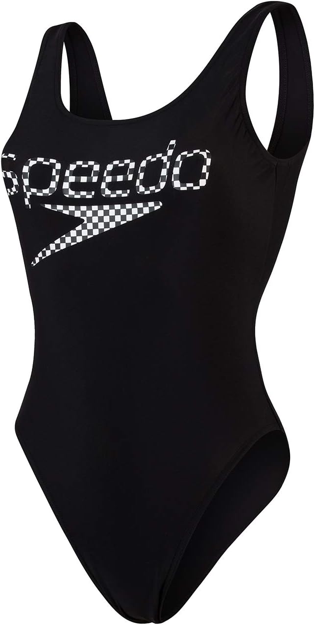 Speedo Women's Logo Deep U-Back 1 Piece Swimsuit