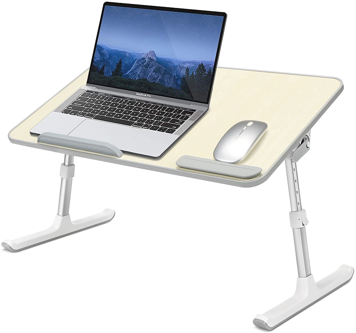 Showay IBAMA Portable Laptop Stand Table - Height and Angle Adjustable Desk, Folding Table for Writing, Bed, Sofa, and Couch with Anti-Slip Pad, Grey