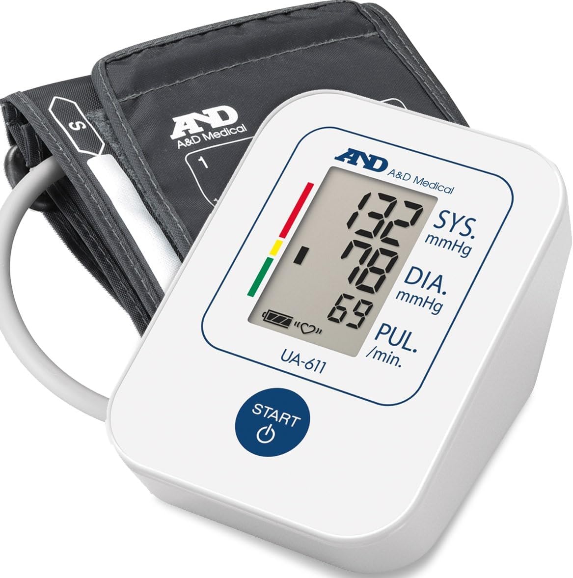 A&D Medical Simple Upper Arm Blood Pressure Monitor, White - Ua611