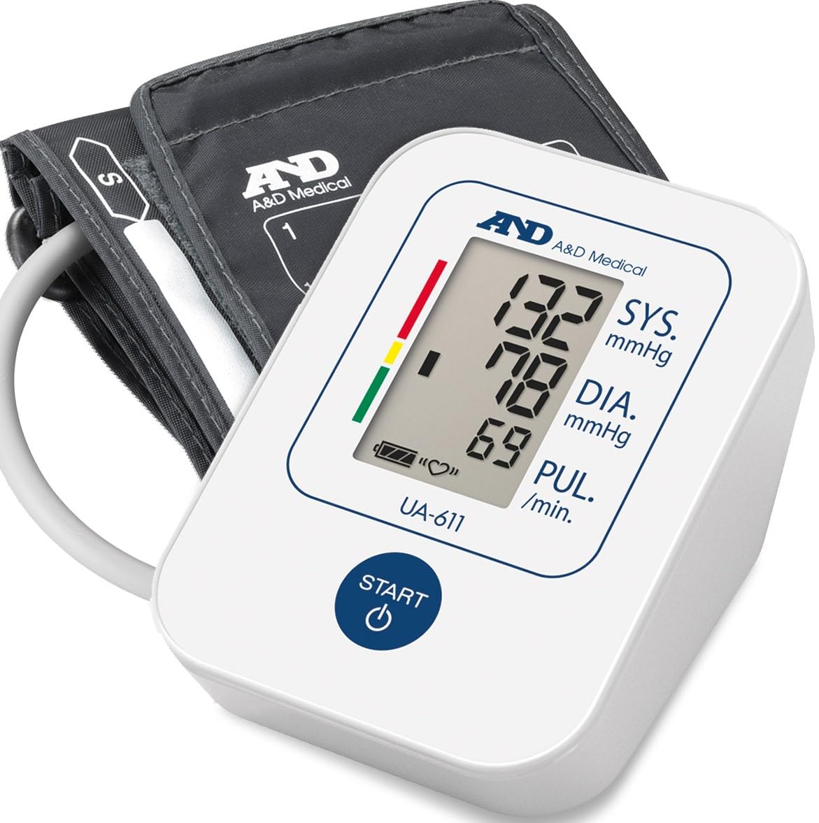 A&D Medical Simple Upper Arm Blood Pressure Monitor, White - Ua611