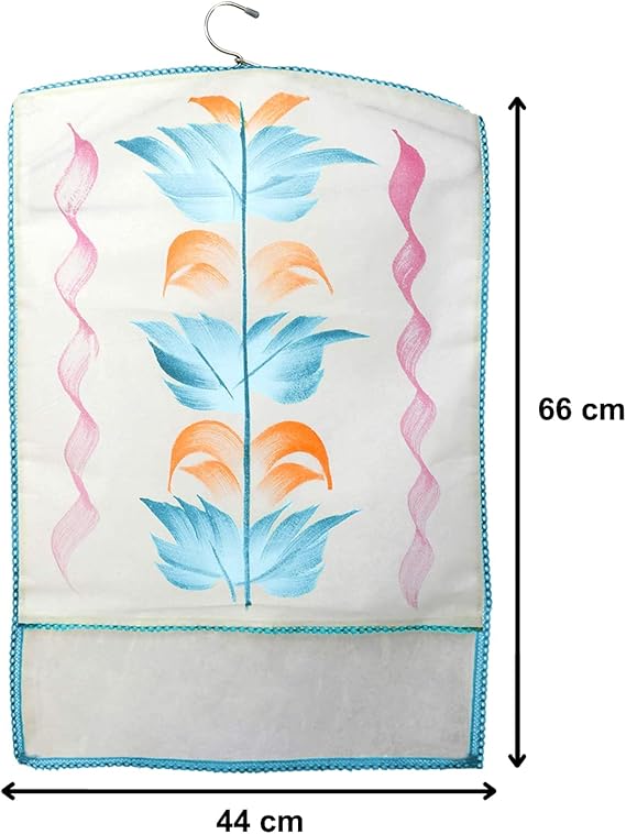 Fun Homes Non Woven Hanging Saree Cover With 1 Zipper Compartment on Back Side- Pack of 12 (Sky Blue)-HS_38_FUNH21496