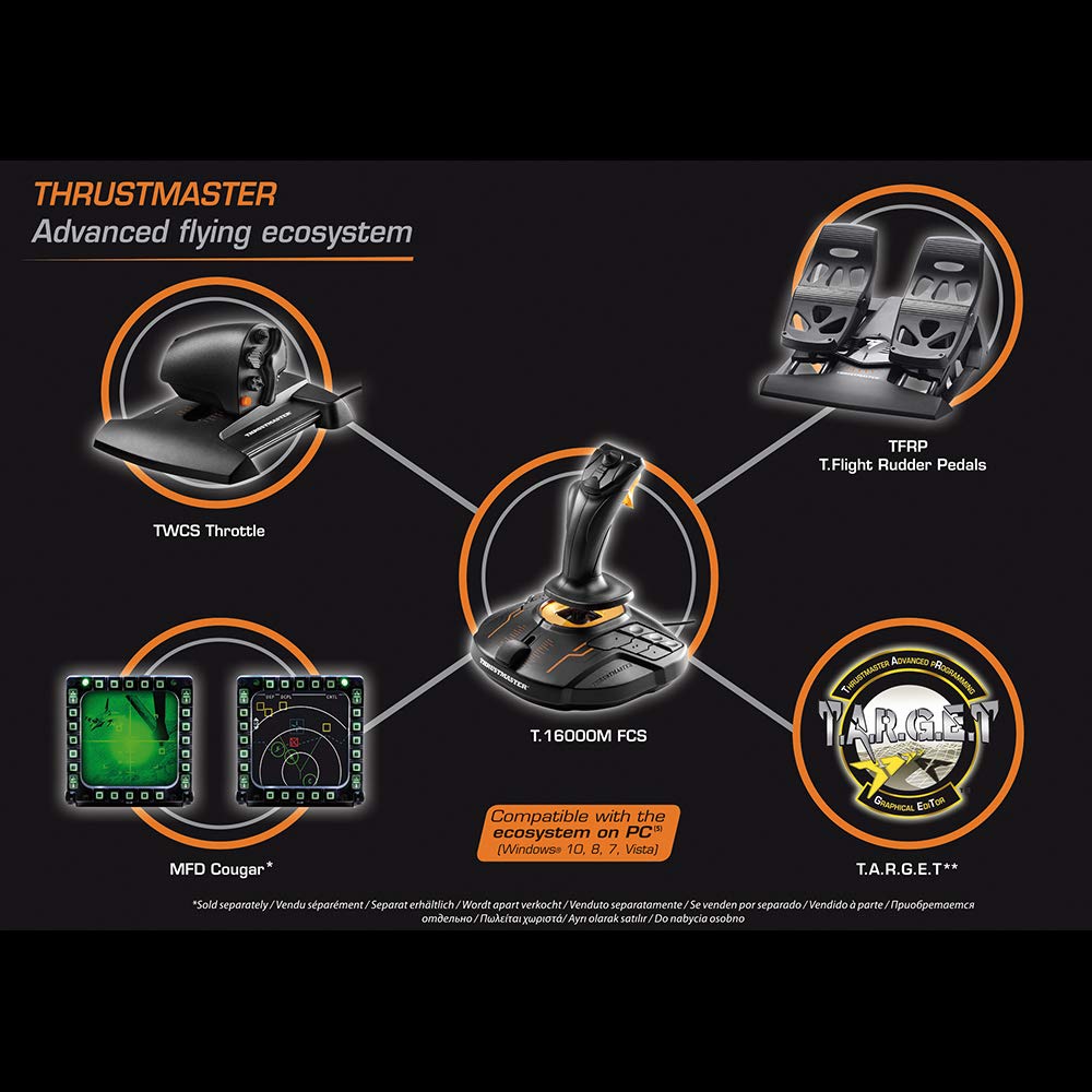 Thrustmaster T.16000M FCS Flight Pack: Joystick, Throttle and Rudder pedals for PC