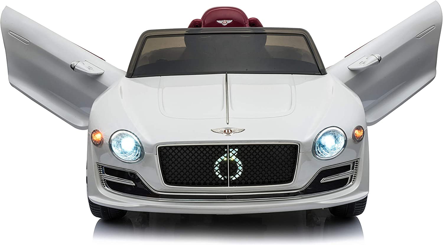 Baybee Licensed Bentley Battery Operated Car for Kids, Ride on Toys Kids Car with Leather Seat, Music & Light | Baby Big Electric Car | Battery Car for Kids to Drive 2 to 6 Years Boys Girls (White)