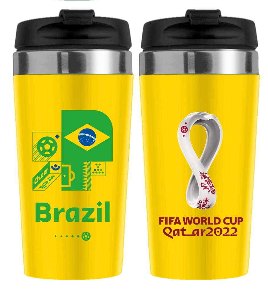 FIFA RT500402B World Cup Qatar 2022 Stainless Steel Vacuum Mug - Brazil - 450ml