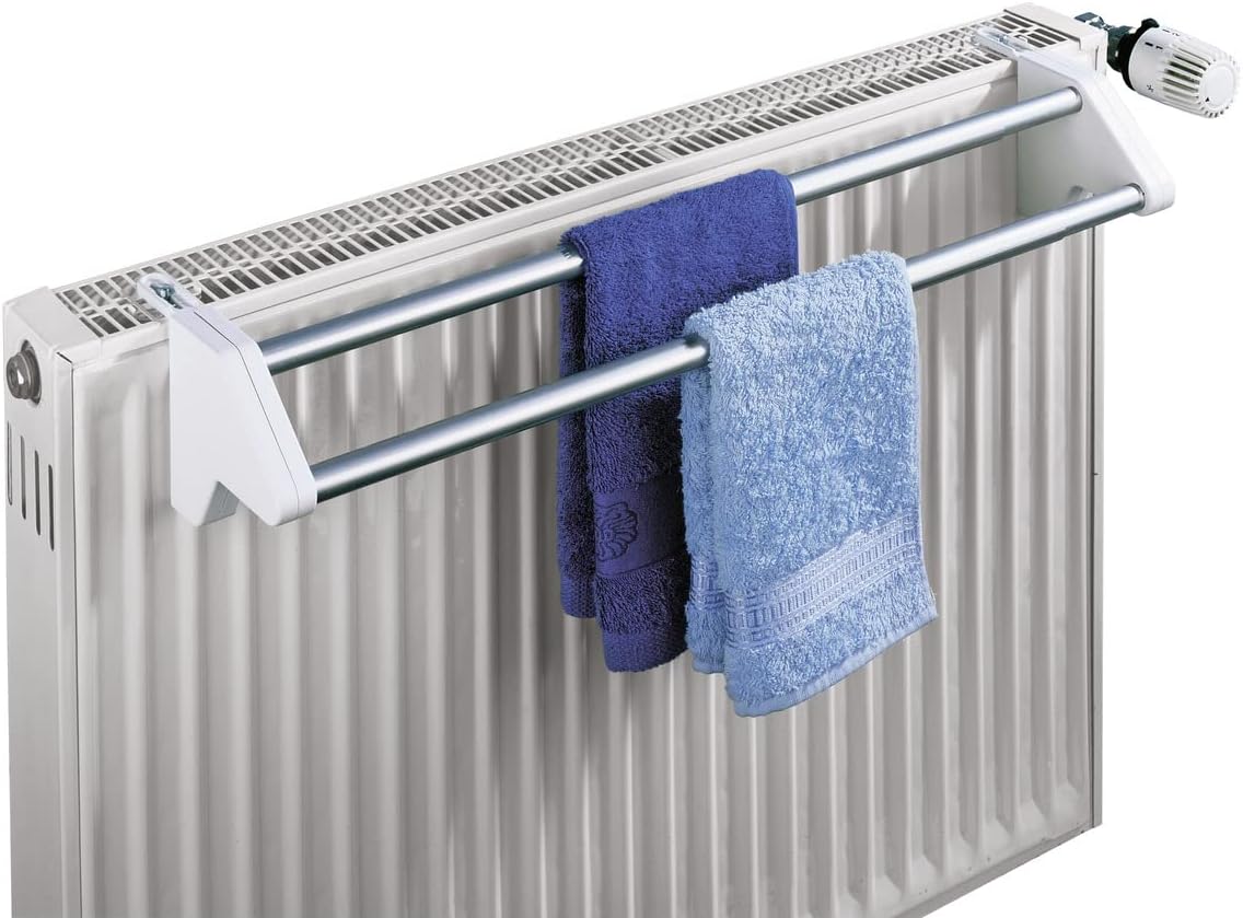 WENKO Standard Radiator Clothes Dryer, Aluminium, Extendable, Indoor & Outdoor Portable, Home Laundry Helper, 62-110x11.5x13cm, Aluminium