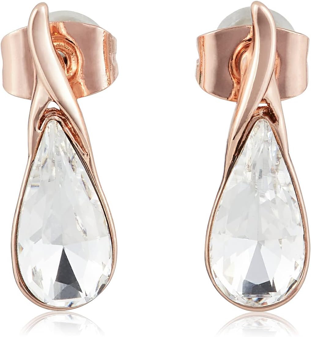 MESTIGE Women Crystal Rose Gold Ximena Earrings with Swarovski Crystals