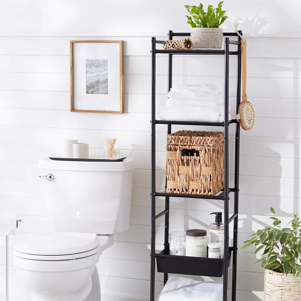 Amazon Basics 5-Tier Bathroom Shelving Unit with Basket