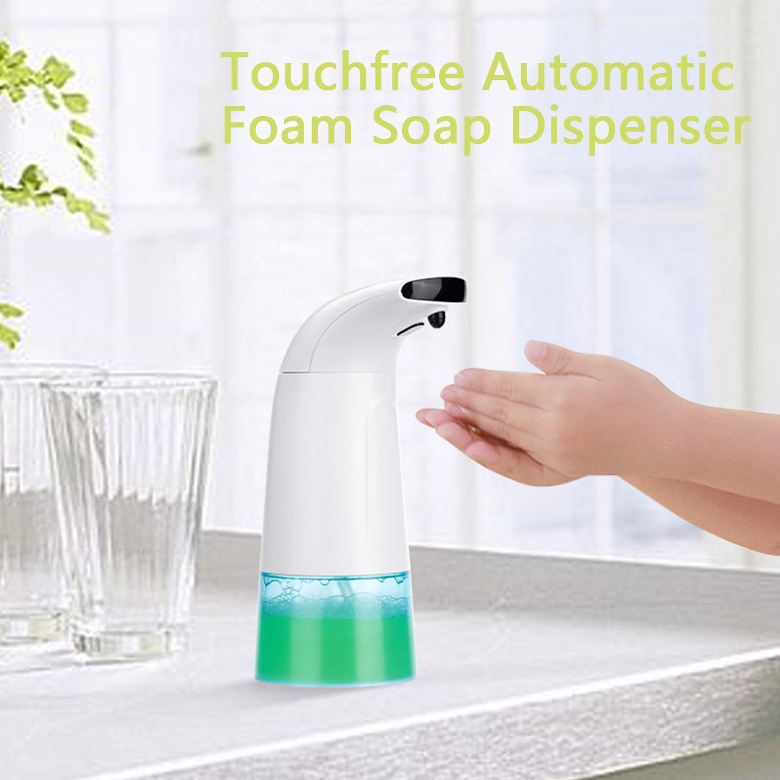 250ml Automatic Foaming Soap Dispenser, Electric Foam Liquid Soap Dispenser, Touchless Infrared Electric Pump for Liquid Soaps Lotions Detergent Gel Shampoo Home Kitchen Bathroom School Hospital Hotel