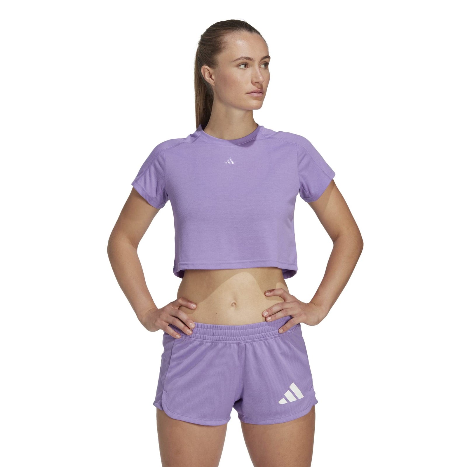 adidas Women's AEROREADY Train Essentials 3 Bar Logo Crop T-Shirt