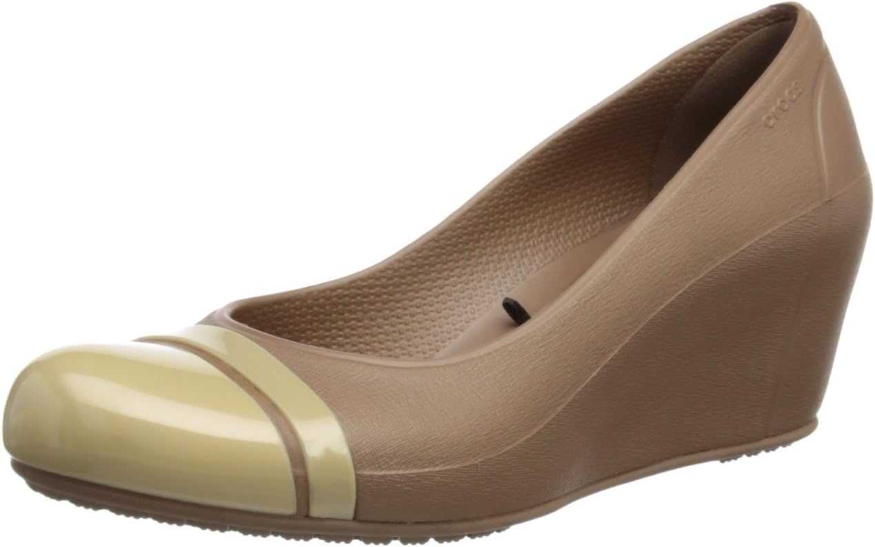 crocs Women's Cap Toe Wedge Sandal,Bronze/Gold,5 M US