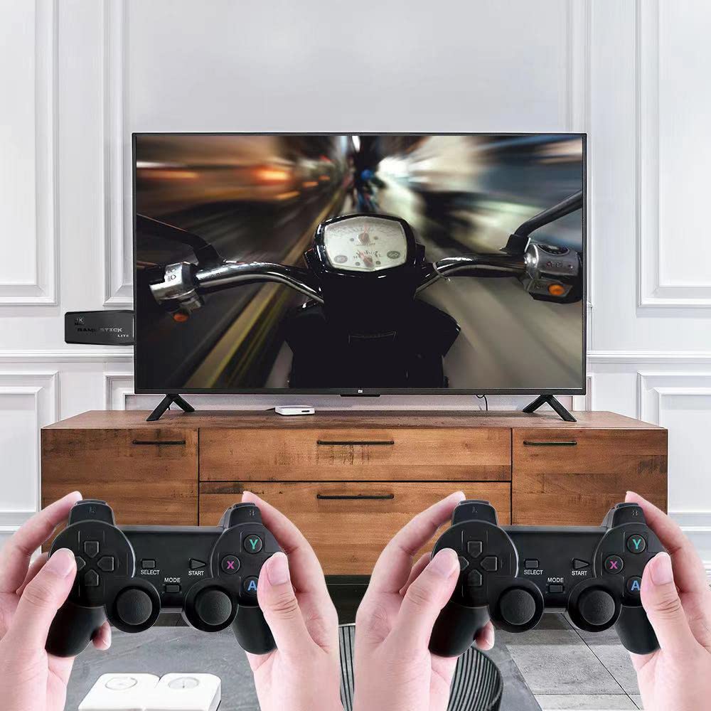 Eacam Wireless Game Console 2.4G HD Arcade PS1 Home TV Mini Game Console U Bao Retro Game Console Wireless Gamepad Controller 64G (new package)