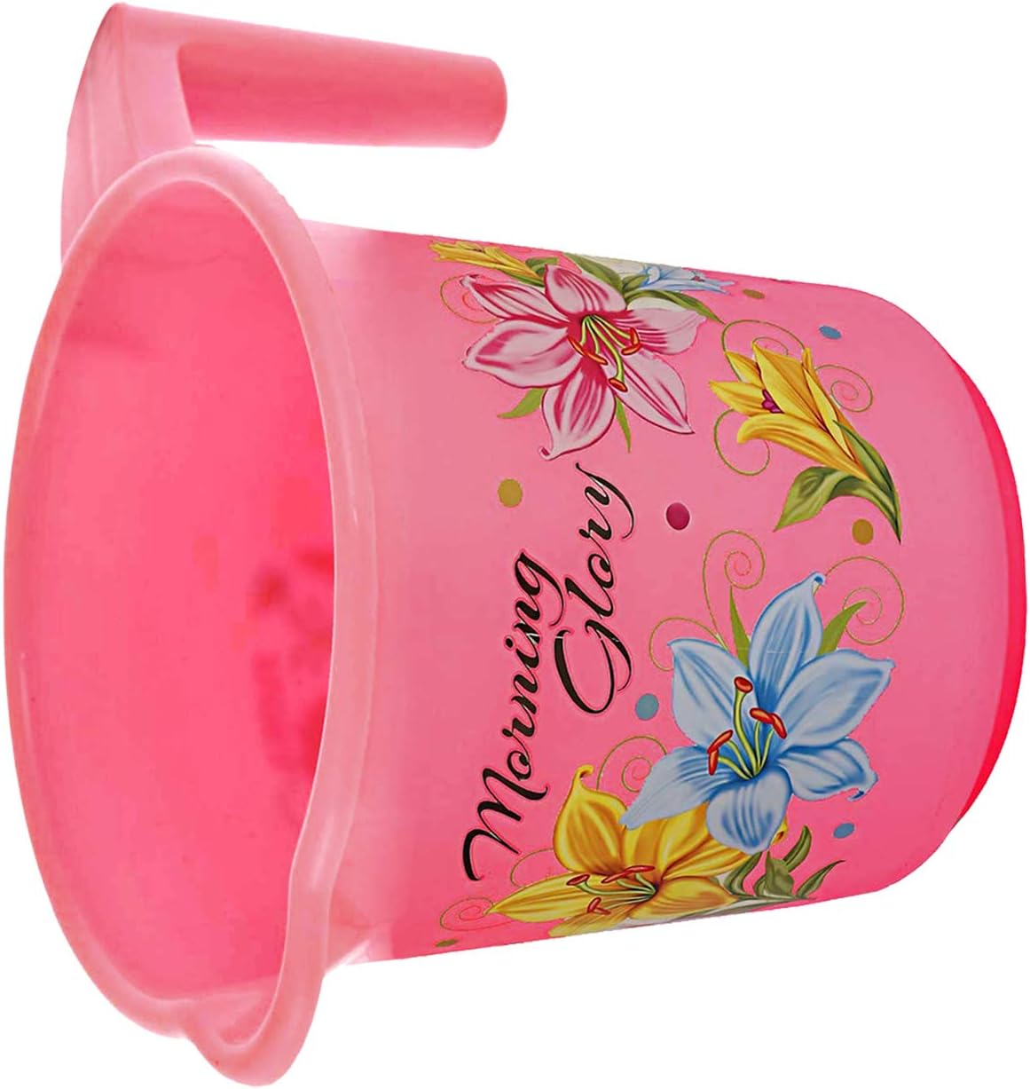 Fun Homes Floral Print 12 Pieces Unbreakable Strong Plastic Bathroom Mug,500 ML (Pink)