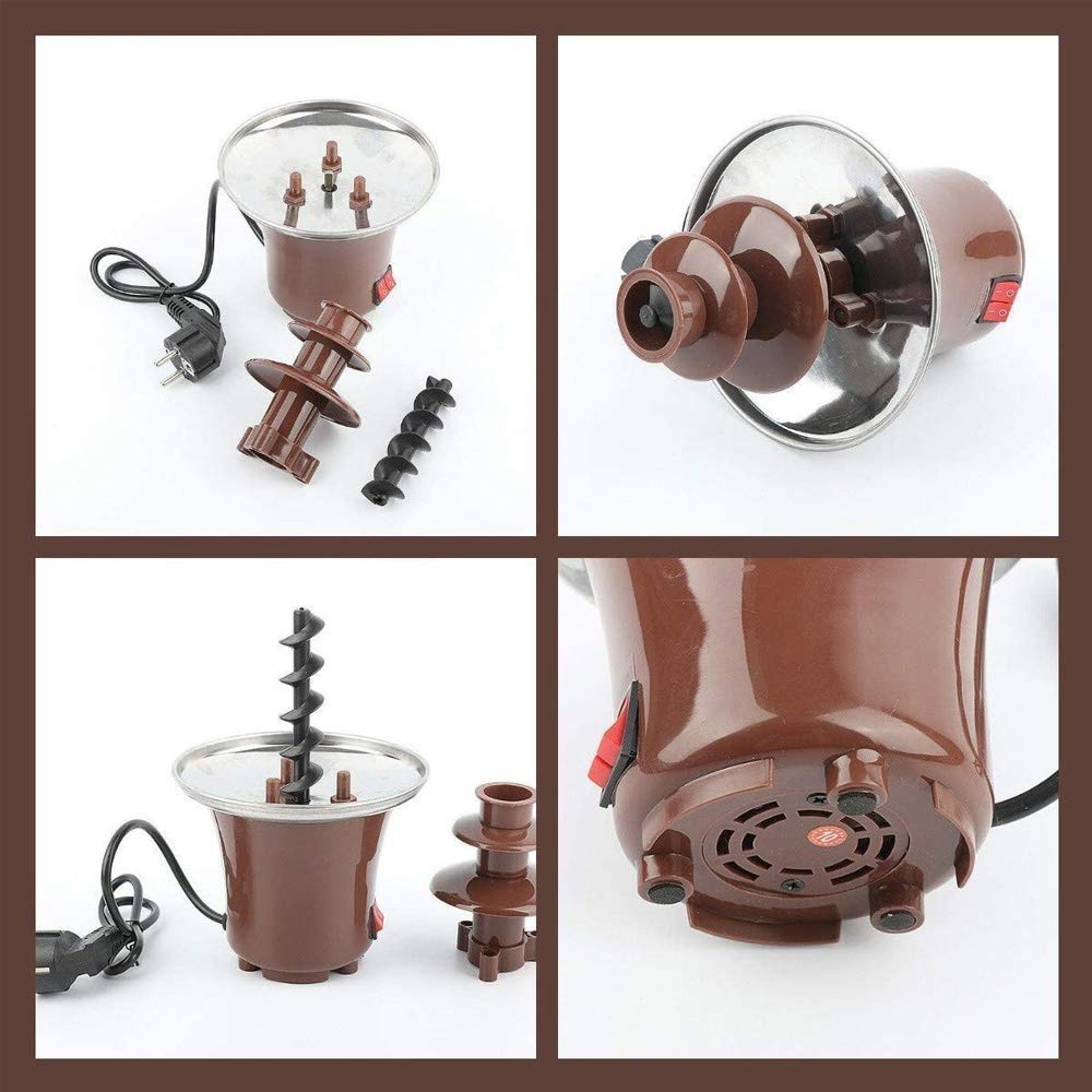 New Mini Chocolate Fountain Three Layers Creative Design Chocolate Melt With Heating Fondue Machine DIY Mini Waterfall Hotpot