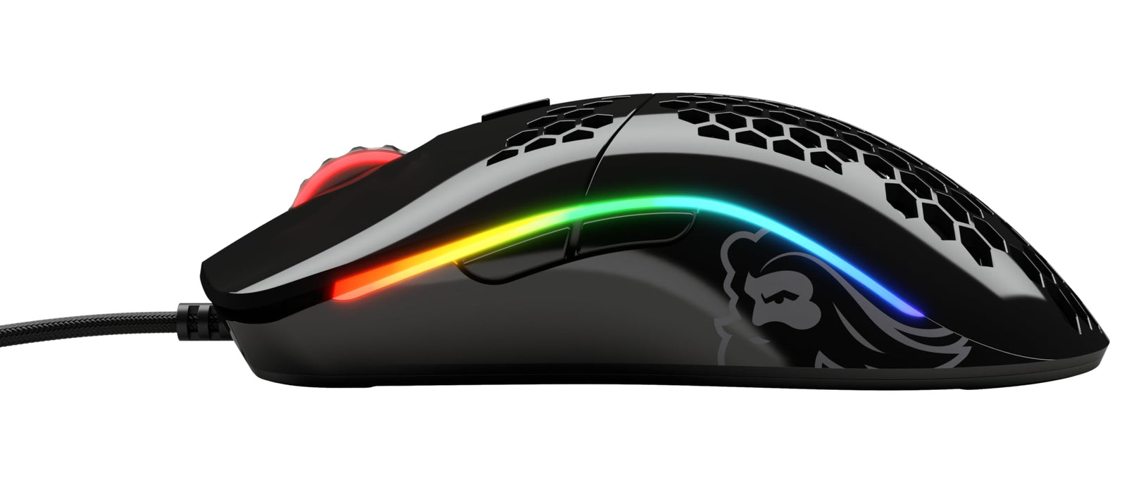 Glorious Gaming Mouse - Model O Minus 58 g Superlight Honeycomb Mouse, Glossy Black Mouse, USB Gaming Mouse