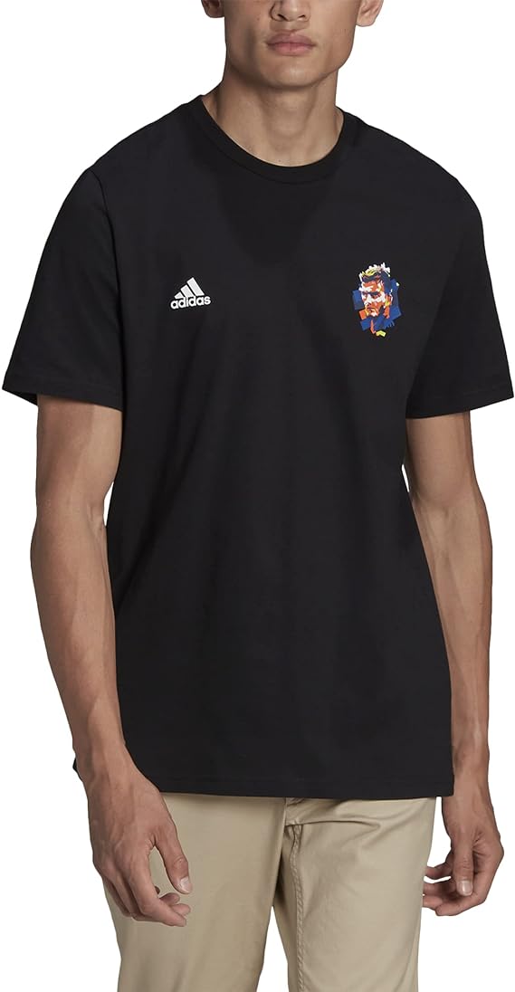 Adidas M BECKHAM G T HA0939 FOOTBALL/SOCCER black GRAPHIC T-shirt (SHORT SLEEVE) For Men