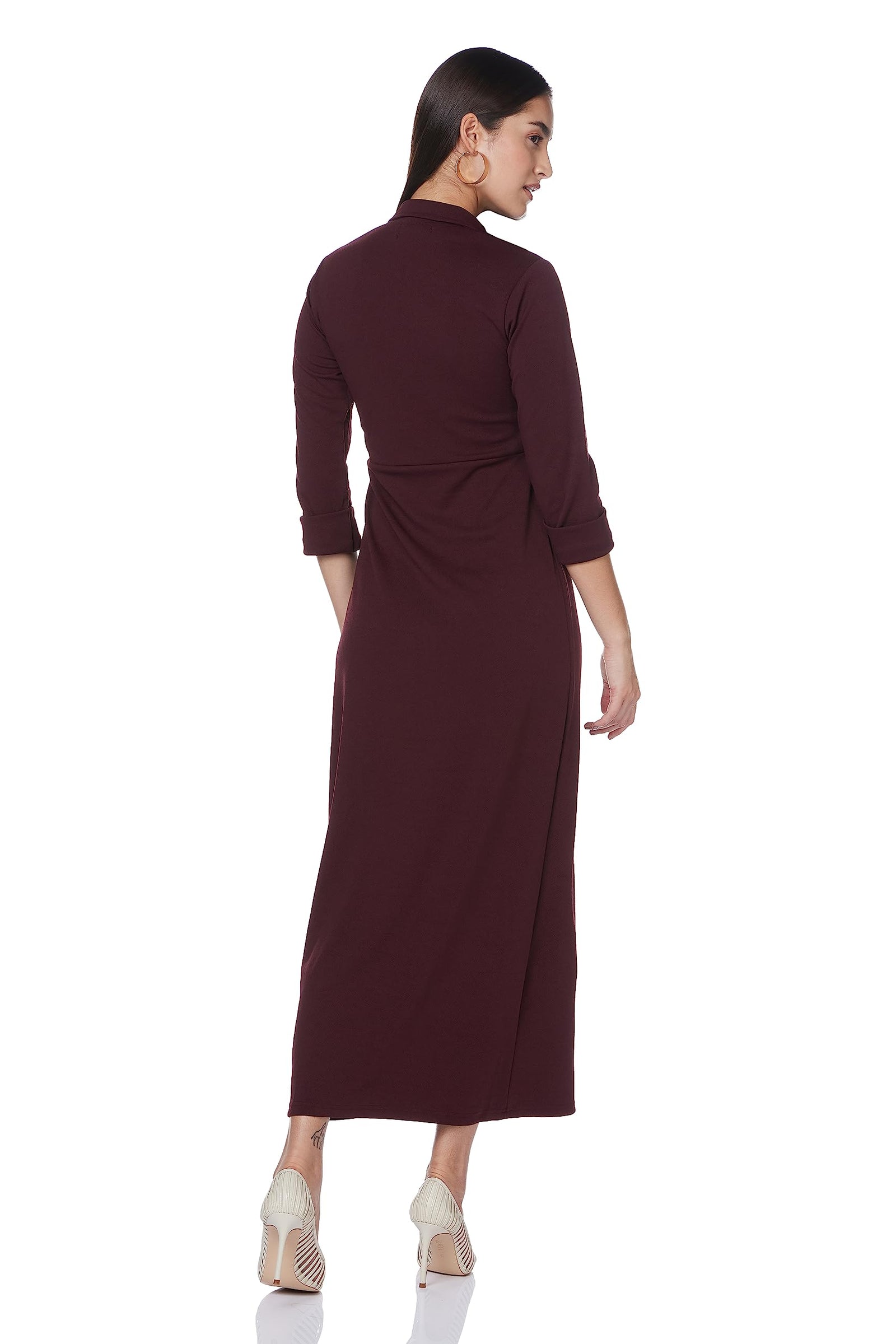 Miss Olive Women's Crepe A-line Maxi Dress