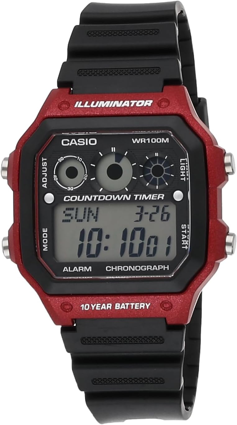 Casio Men's Grey Dial Resin Digital Watch - AE-1300WH-4AVDF