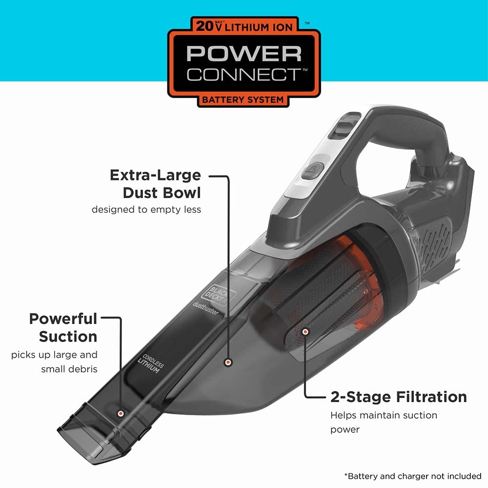 BLACK + DECKER BCHV001B, Vacuum, Gray