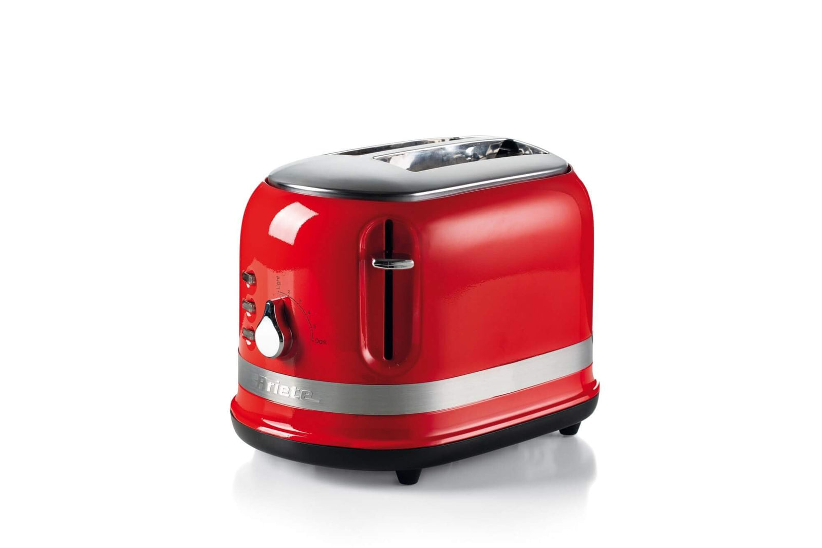 Ariete Moderna 2 Slice Toaster with Sandwich Cages, 800W, Auto Eject, Crumb Tray, Defrosting and Reheating Functions, 6 Browning Levels, Cord Wrap, Metal Body - Red ART149