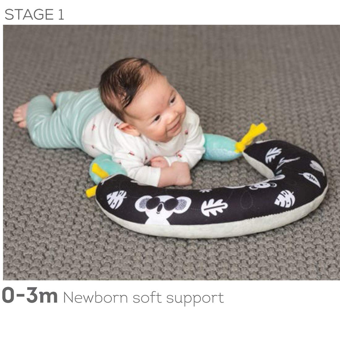 Taf Toys 2 in 1 Tummy-Time Soft Baby Developmental Pillow for 0-5 Months, Newborns and Infants Fun Play Time on Tummy