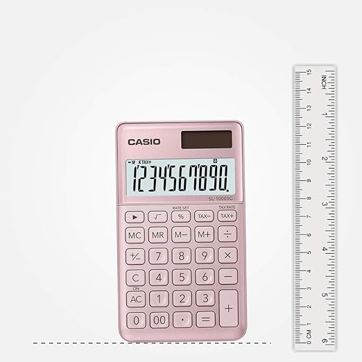 Casio SL-1000SC-PK-N-DP Portable Digital Calculator - Pink