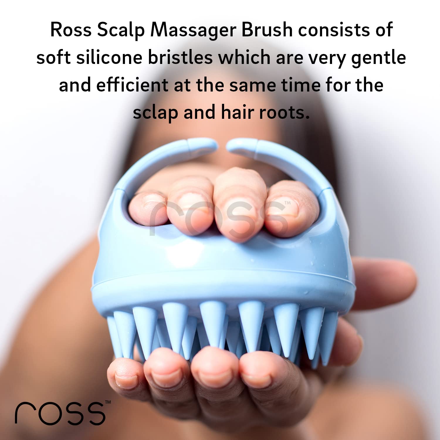 Ross Hair Scalp Massager Shampoo Brush with Soft Silicone Bristles
