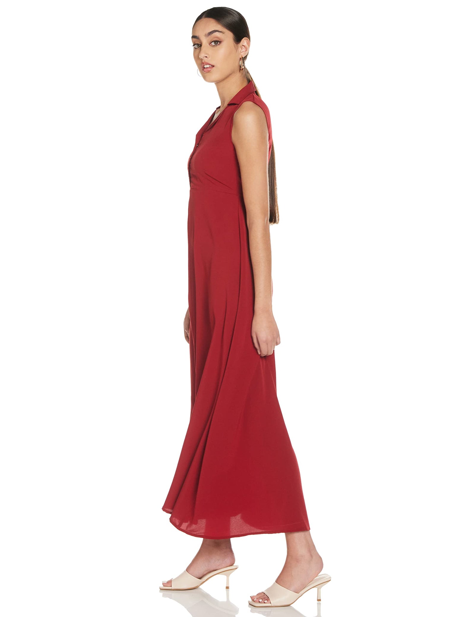 Styleville.in Polyester Fit and Flare Casual Dress.Red.M