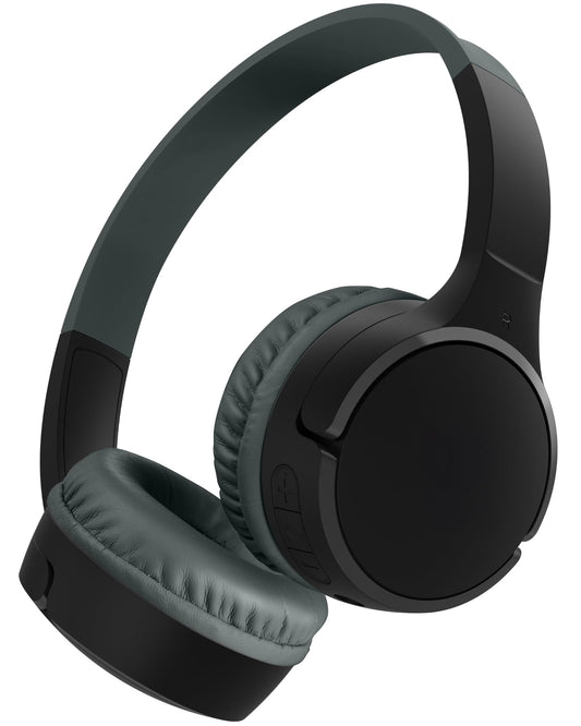 Belkin SoundForm Mini Kids Wireless Headphones with Built in Microphone, On Ear Headsets Girls and Boys For Online Learning, School, Travel Compatible with iPhones, iPads, Galaxy and more - Black