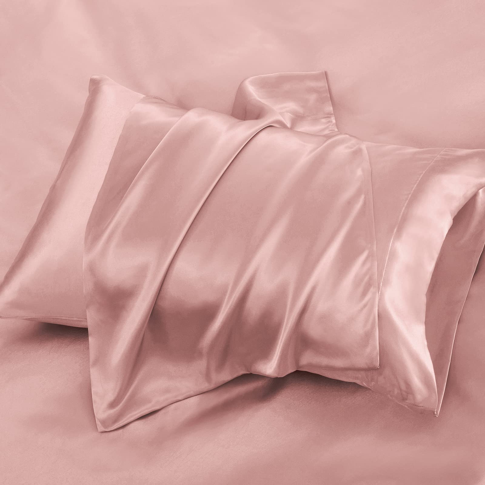 P Pothuiny Satin Sheets King (6 Pieces, Champagne) Luxury Silky Satin Bed Sheets King Bedding Set, Extra Soft Satin Sheet Set, 1 Satin Fitted Sheet + 1 Flat Sheet + 4 Pillow Cases