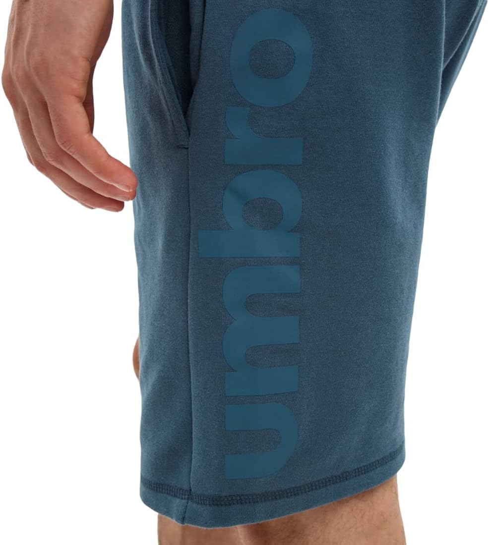 Umbro mens FW LINEAR LOGO GRAPHIC SHORT - LOOPBACK Shorts Color: BLUE
 Size: XL