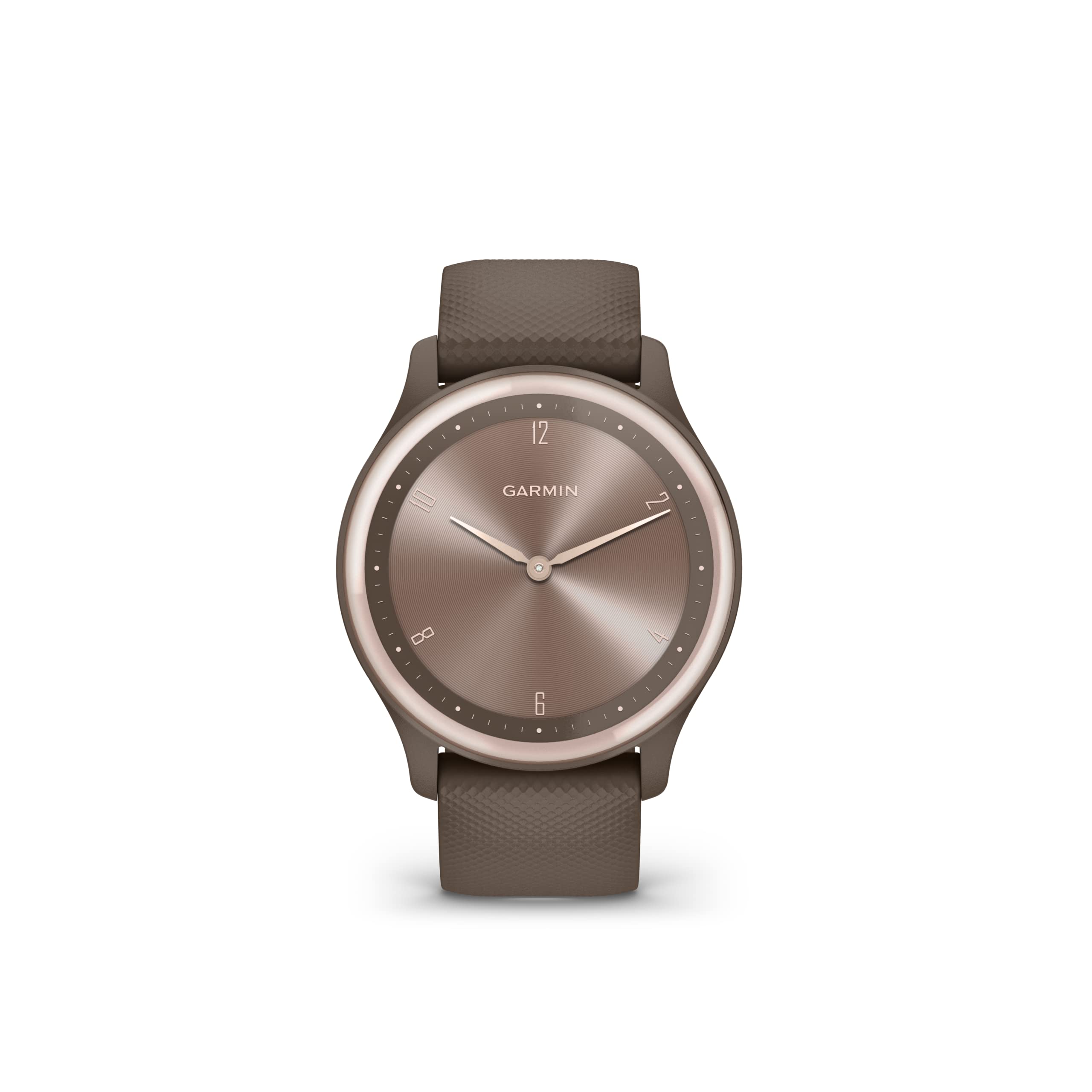 GARMIN VIVOMOVE SPORT, COCOA CASE AND SILICONE BAND WITH PEACH GOLD ACCENTS