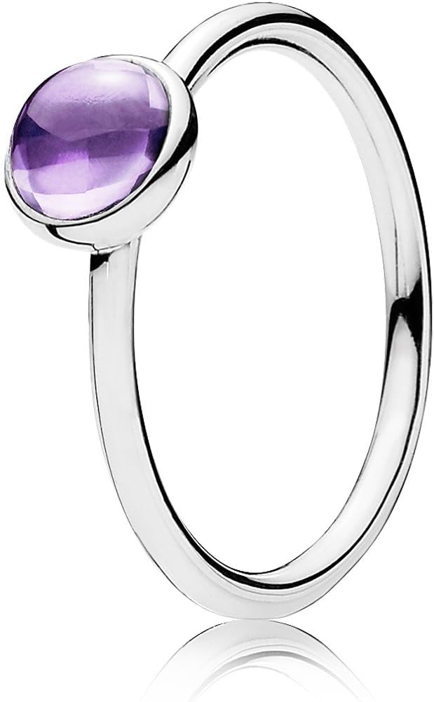 PANDORA Silver Ring With Purple Cubic Zirconia