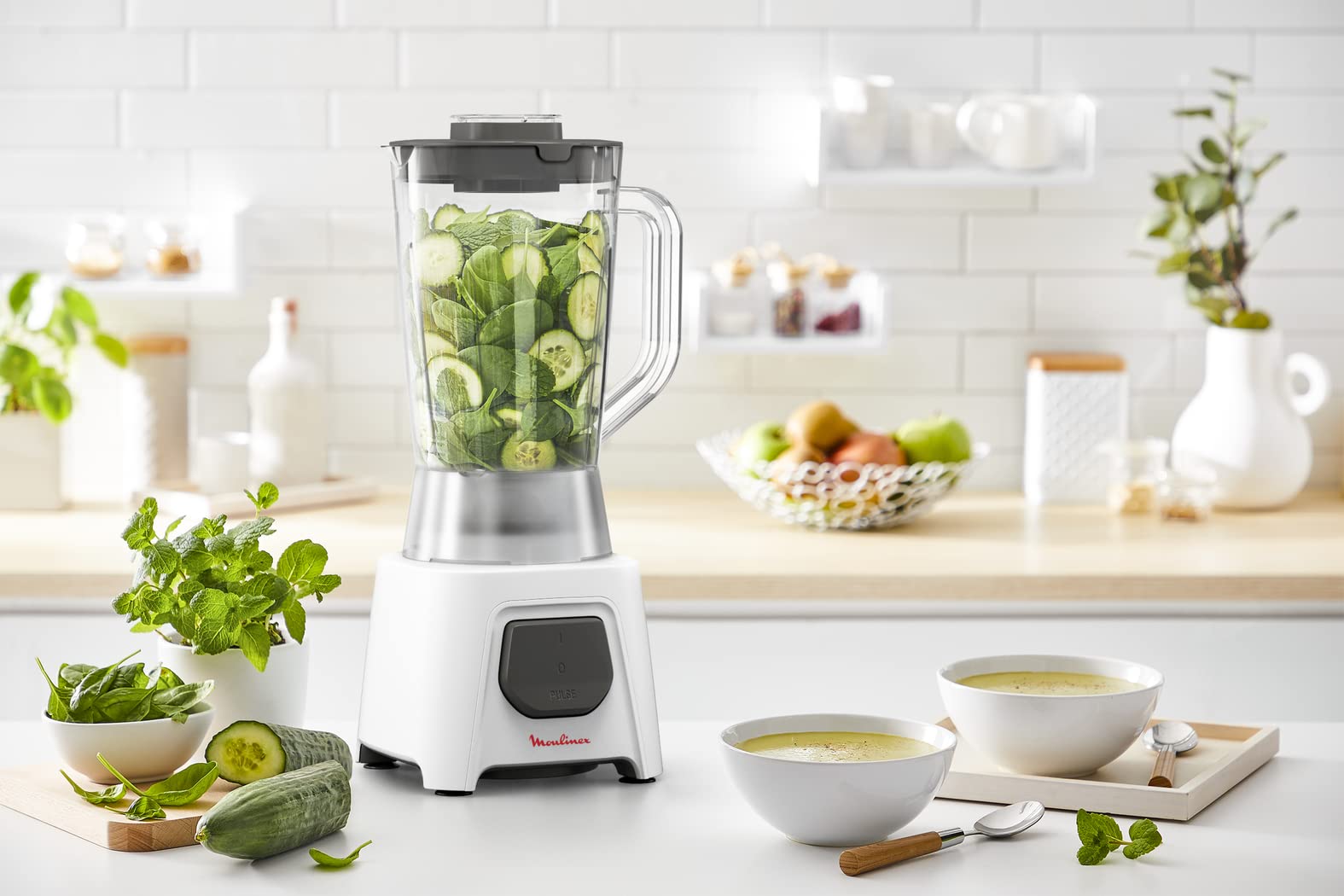 MOULINEX Blender | Blendeo+ 1.5 L Blender Smoothie Maker | Mixer | 450 W | 2 Acc | Ice Crush | Duraforce Label | Durable Blending Performance | 1 Speed | Pulse Function | 2 Years Warranty | LM2B3127