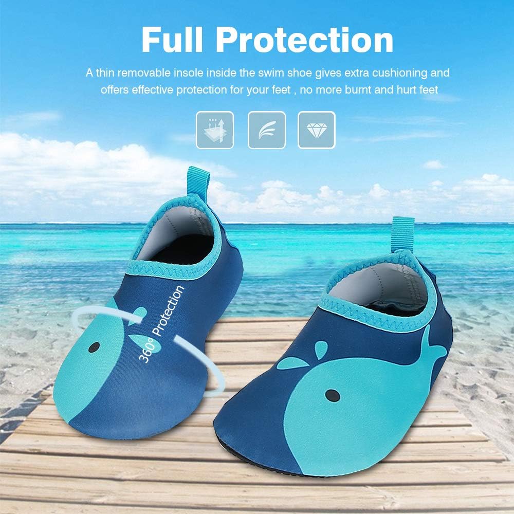 JOTO Water Shoes Beach Socks for Kids Toddler Baby Girls Boys, Barefoot Quick-Dry Non-Slip Swim Socks Aqua Water Shoes for Beach Swimming Pool Water Park