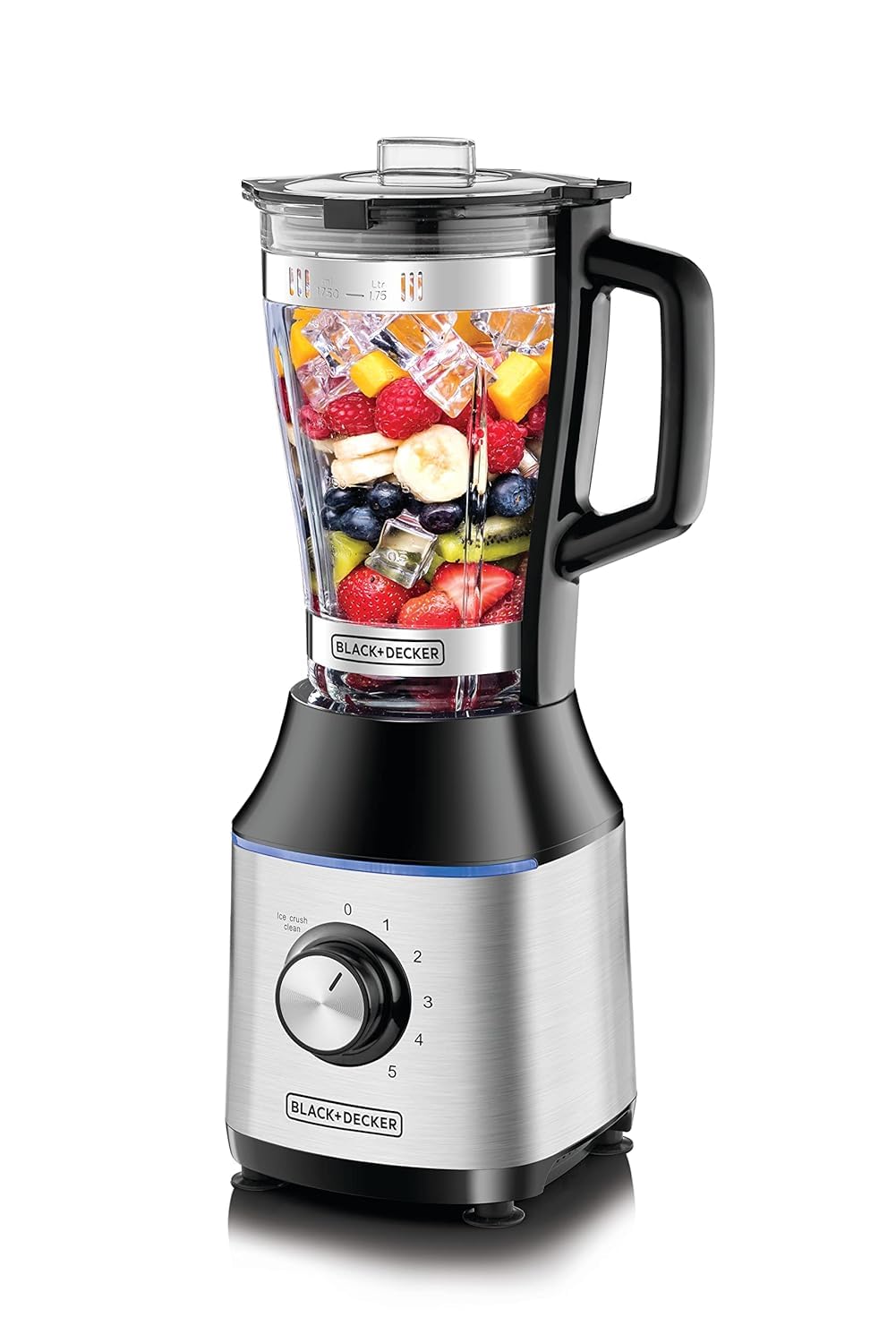 Black & Decker 700W High Speed Premium Blender with Glass Jar Black/Silver BX650G-B5