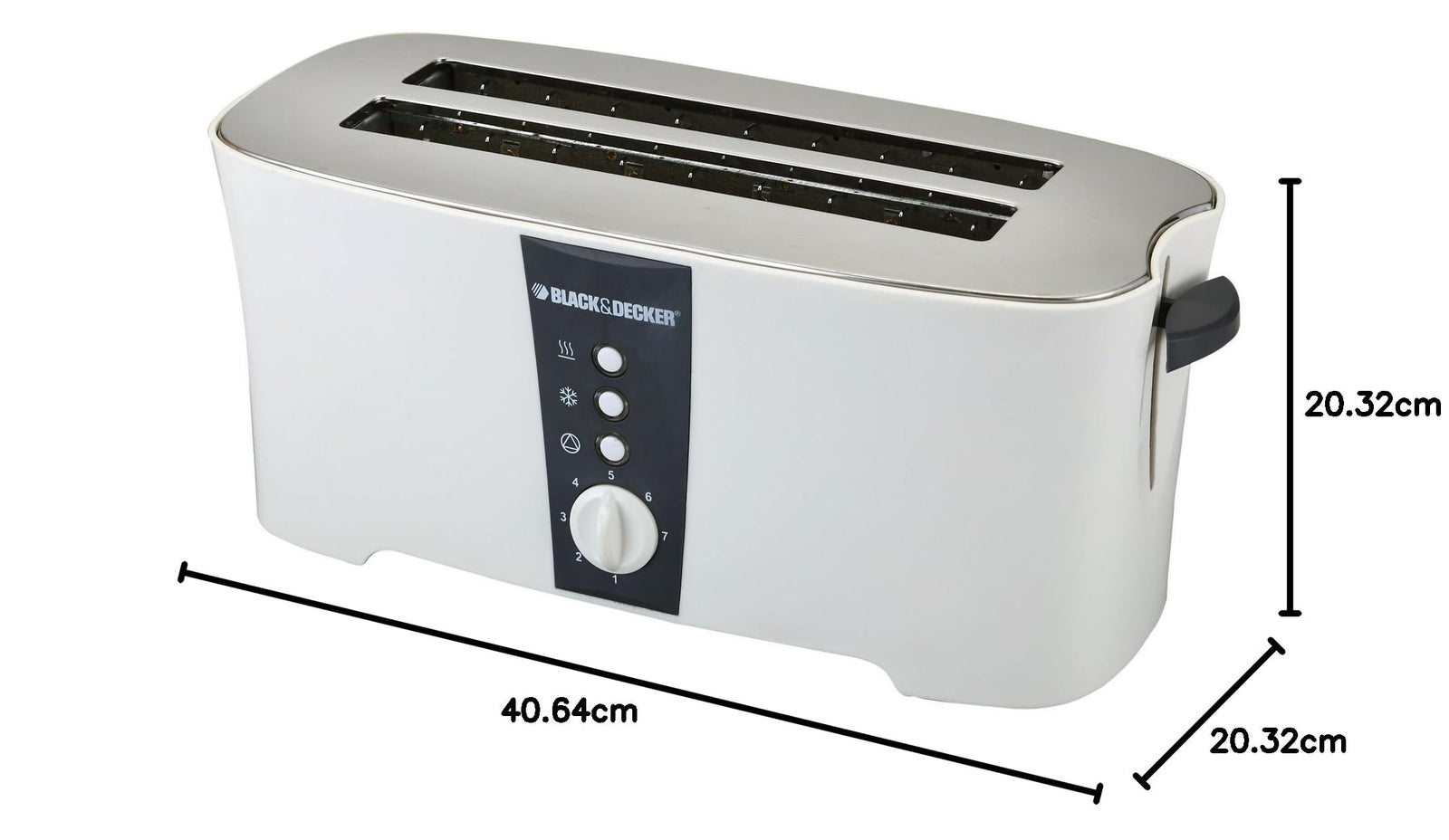 Black & Decker 1350W 4 Slice cool touch Toaster with Electronic Browning Control White ET124-B5