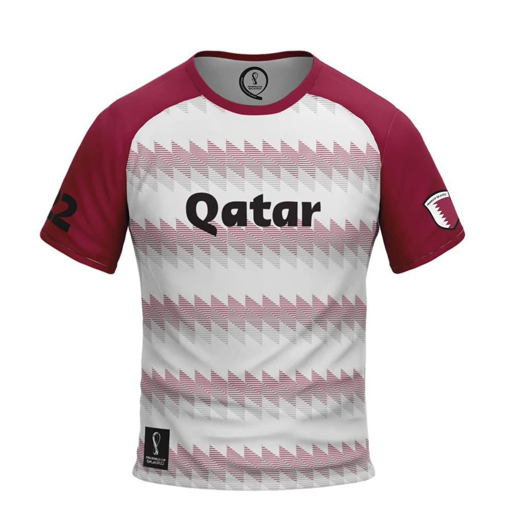 FIFA World Cup Qatar 2022 QATAR MEN'S TSHIRT - BURGUNDY AND WHITE