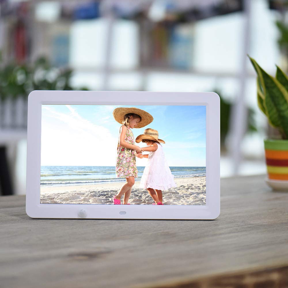 Digital Photo Frame 12 Inch 1280 * 800 High Resolution Display HD LED Screen with Calendar,Alarm Clock, MP3,Photo,Video Player with Remote Control Gift Present for Family Friends (Black) (Black)